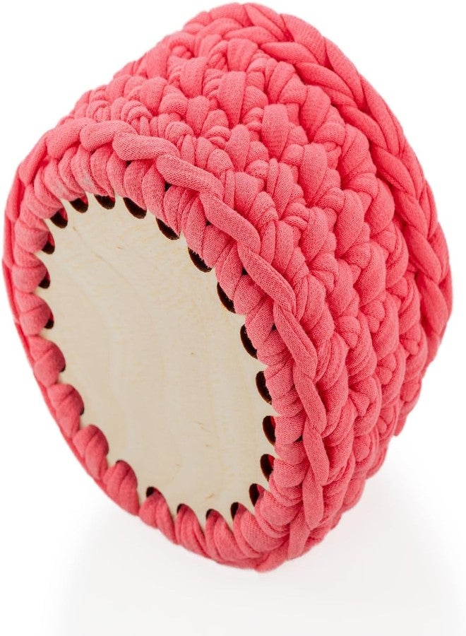 Curious Button Set of 2 pcs Wooden Crochet Basket Base, 7.5 in (19 cm) Round Wooden Crochet Bag Bottom, Circle Wooden Basket Bottom for DIY Basket Crochet, Bag Weaving Knitting Base. - Image 4